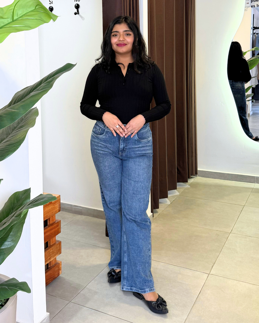 Jean Wide Leg doble botón