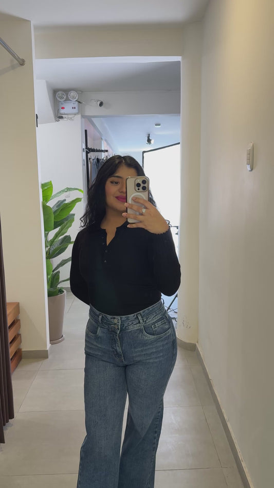 Jean Wide Leg doble botón